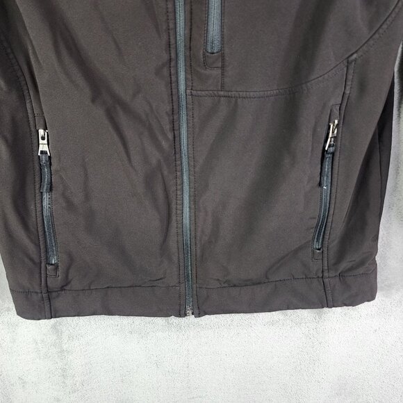 Mens Black Weatherproof Softshell Jacket Full Zip Mock Neck Pockets Stretch M - Picture 3 of 11